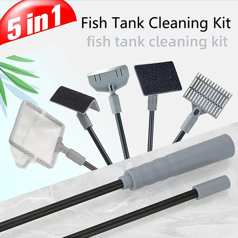 Planted Aquarium Maintenance Kit - 水族館の水槽クリーニングツールキット藻類タンククリーナーセット水族館クリーナー水槽ネットスクレーパースポンジアクセサリー