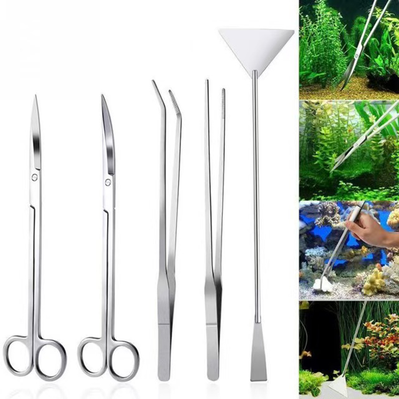 Planted Aquarium Maintenance Kit - プロの水槽メンテナンスツールキット、水槽クリーナー、ピンセット、生きた水草用のハサミ、魚水槽アクセサリー