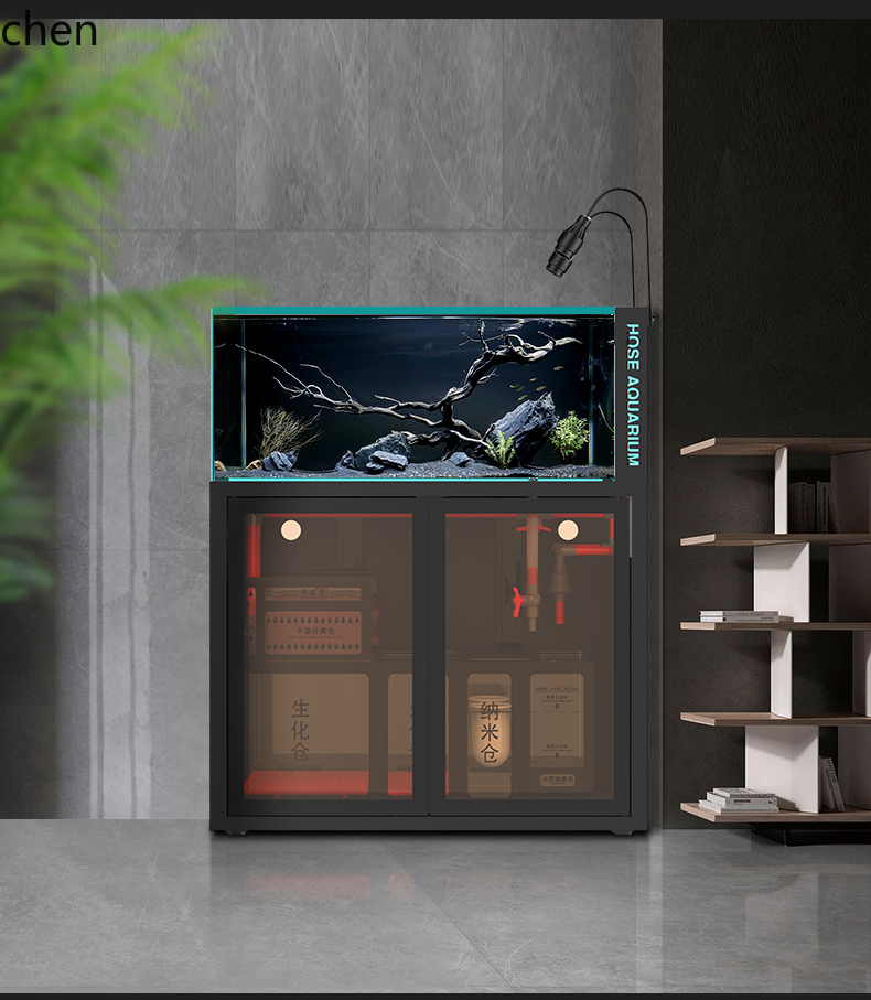 Aquarium Planted Tank Filter - ZML 水槽水族館底フィルターリビングルーム超透明ガラスバックパックオーバーフロー生態海洋タンク水生植物タンク