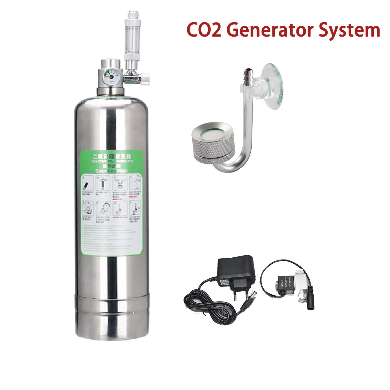Aquarium Plant Nutrients - 水族館 CO2 発生器システムキットステンレス鋼 CO2 シリンダー発生器システム二酸化炭素リアクターキット植物魚用