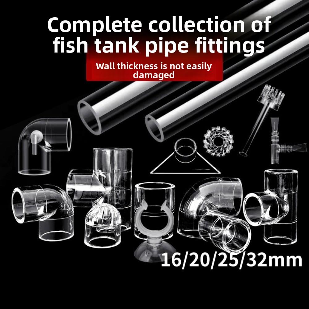 Aquarium Planted Tank Filter - DIYクリアアクアリウムスキマーアクリル製リリーパイプ回転式表面吸水・排水水草タンクフィルター洗浄魚タンクアクセサリー