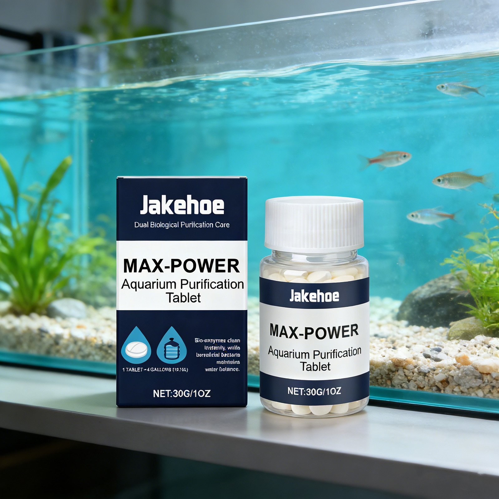 Planted Aquarium Cloudy Water - 水槽用藻類除去タブレット、濁った緑色の水をすばやく浄化、藻類の繁殖を抑制、ほとんどの魚や植物に安全、CO2ブースター