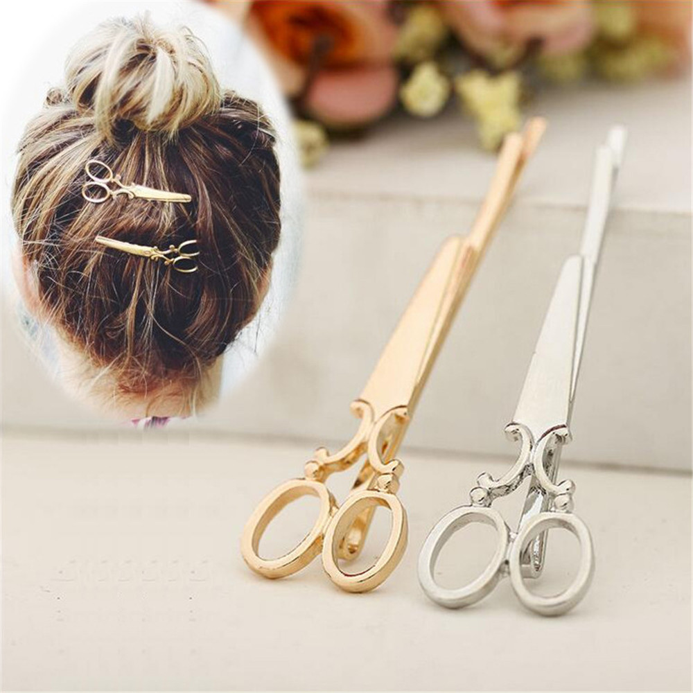 クリエイティブはさみ形状女性の女の子の髪クリップ繊細なヘアピ - Trimming Scissor Set のレビューと価格