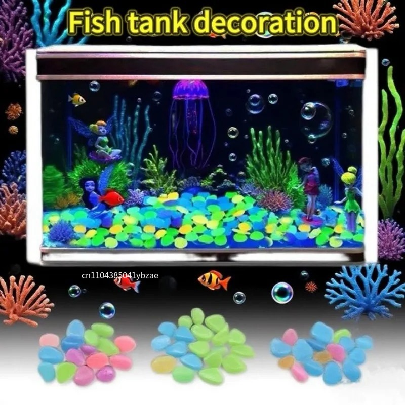 100～800個の暗闇で光る小石、景観、庭の小道、鉢植え、公 - Aquarium Planted Plants のレビューと価格