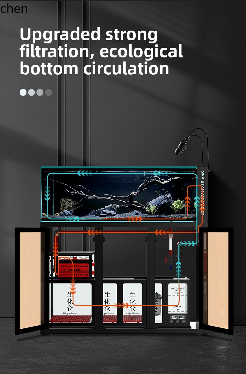 ZML 水槽水族館底フィルターリビングルーム超透明ガラスバッ - Aquarium Planted Tank Filter のレビューと価格