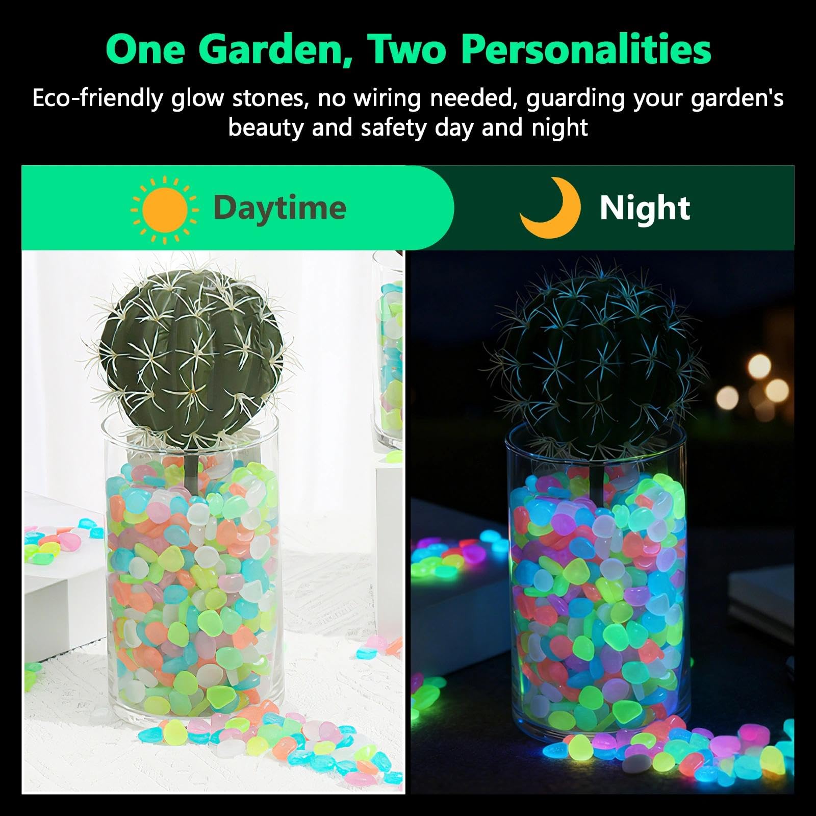 暗闇で光る鉢植え植物用小石 100個入り 樹脂製発光石 庭の - Aquarium Planted Plants のレビューと価格