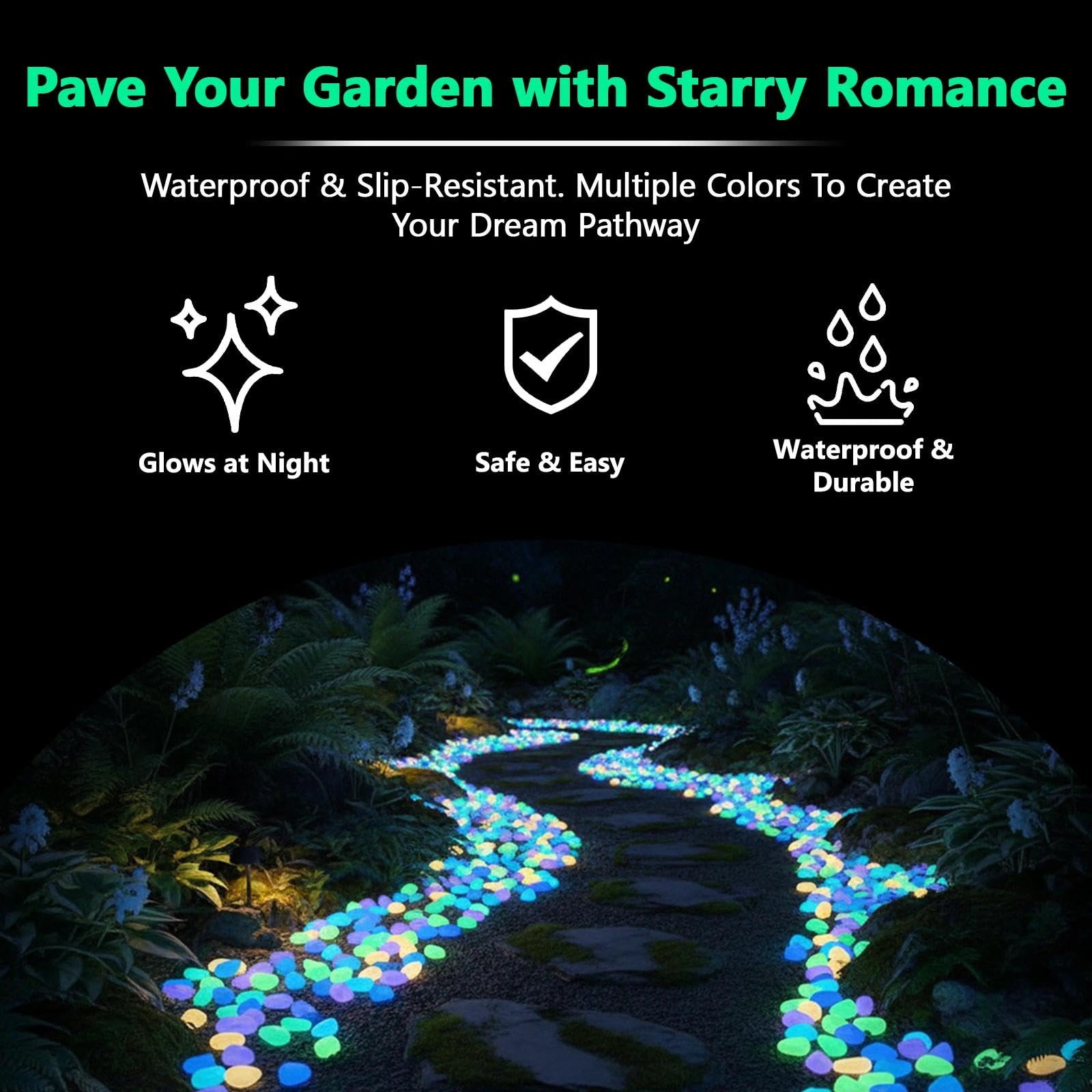 暗闇で光る鉢植え植物用小石 100個入り 樹脂製発光石 庭の - Aquarium Planted Plants のレビューと価格
