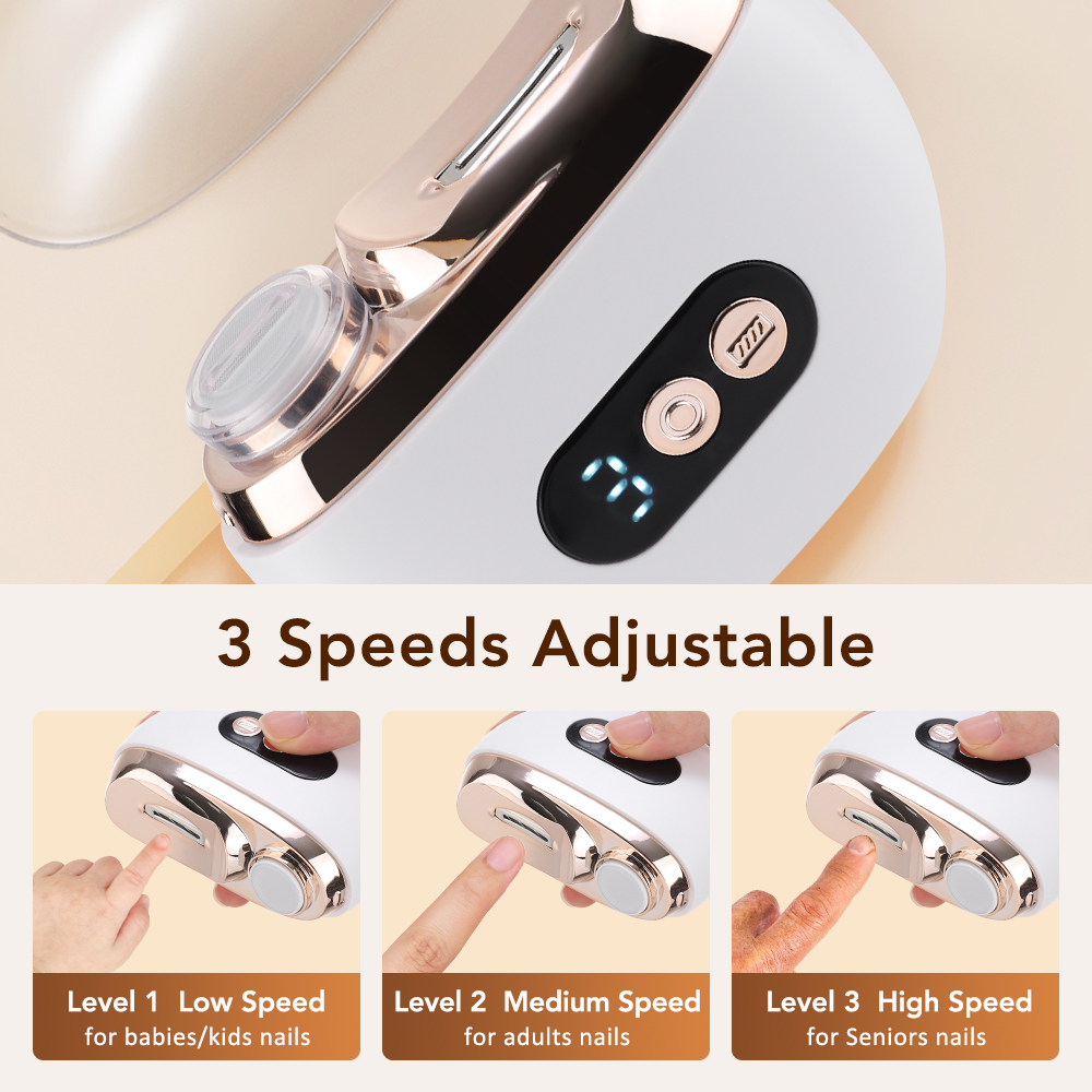 2in1多機能電動ネイルクリッパー、3段階速度調整、自動爪磨 - Trimming Scissor Set のレビューと価格