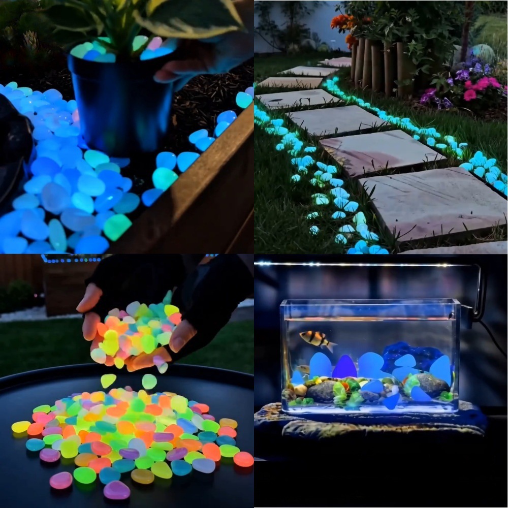 カラフルな暗闇で光る発光石、庭石、屋外庭園通路、水槽、鉢植え - Aquarium For Planted Tank のレビューと価格