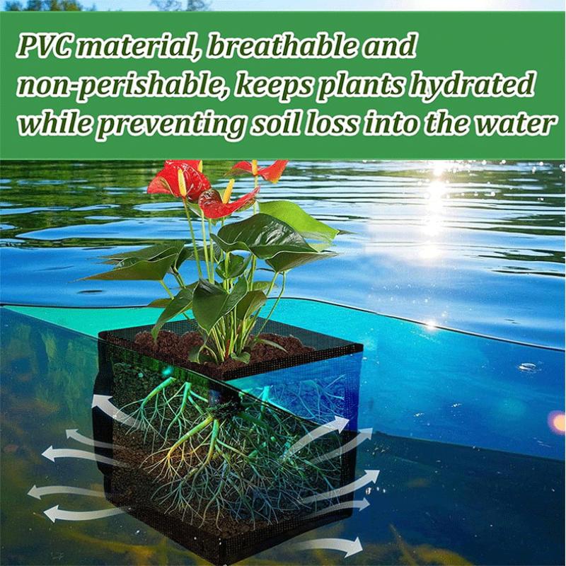 4 個ブラックメッシュ池植栽バスケット正方形ラウンド PVC - Aquarium Planted のレビューと価格