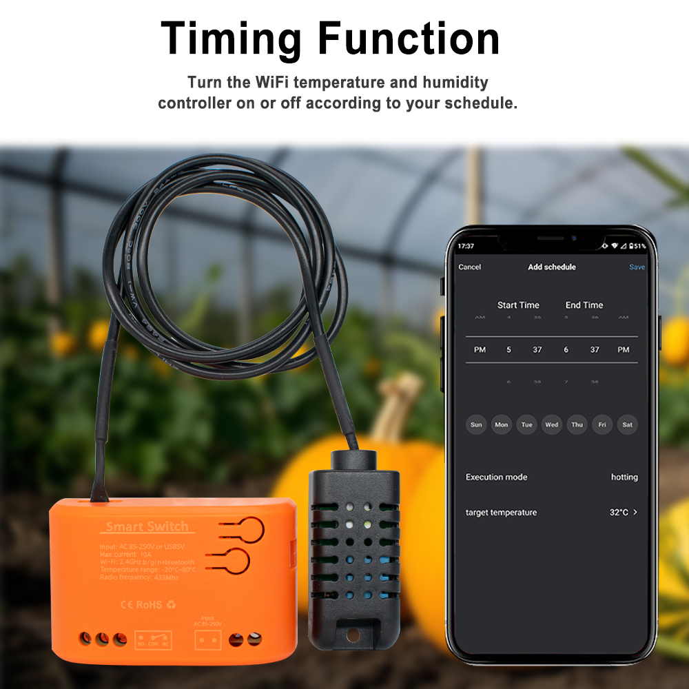 Tuya WiFi 温度湿度センサー外部プローブ付きスマート - Aquarium Planted のレビューと価格