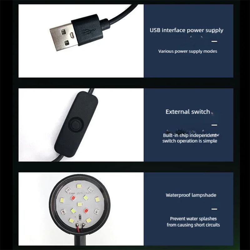 USB LED水槽クリップランプ高透明度明るい補助照明ミニ水 - Aquarium Plant Vitamins のレビューと価格