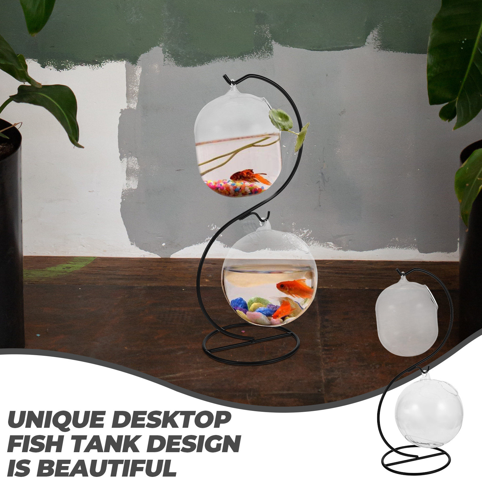 透明な卓上金魚鉢ガラス水槽1セット、水草、魚、エビの飼育に、 - Aquarium For Planted Tank のレビューと価格